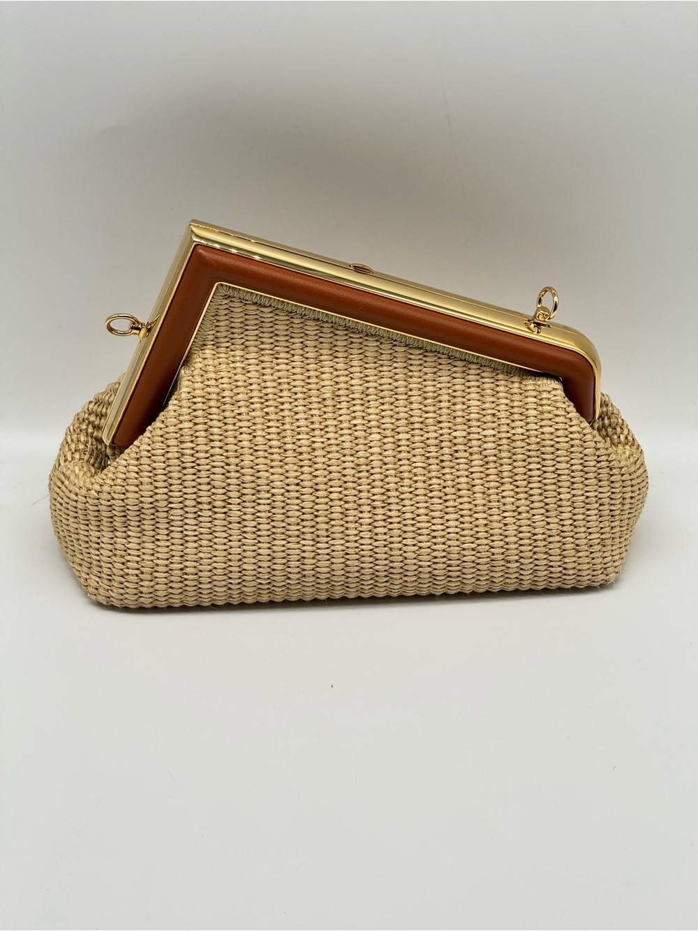 Fendi First Raffia Small Crossbody/Clutch - Picture 5 of 8